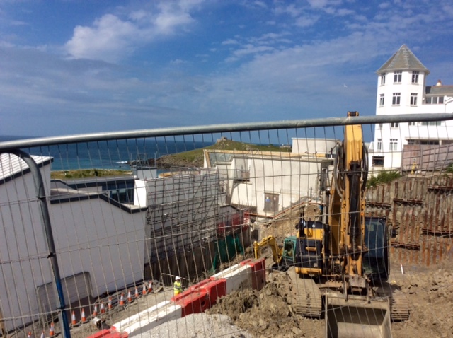 Laying foundations, new Tate St Ives extensionLaying foundations, new Tate St Ives extension